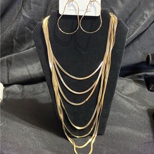 Park Lane liquid Gold Necklace and Mochi Earring Set